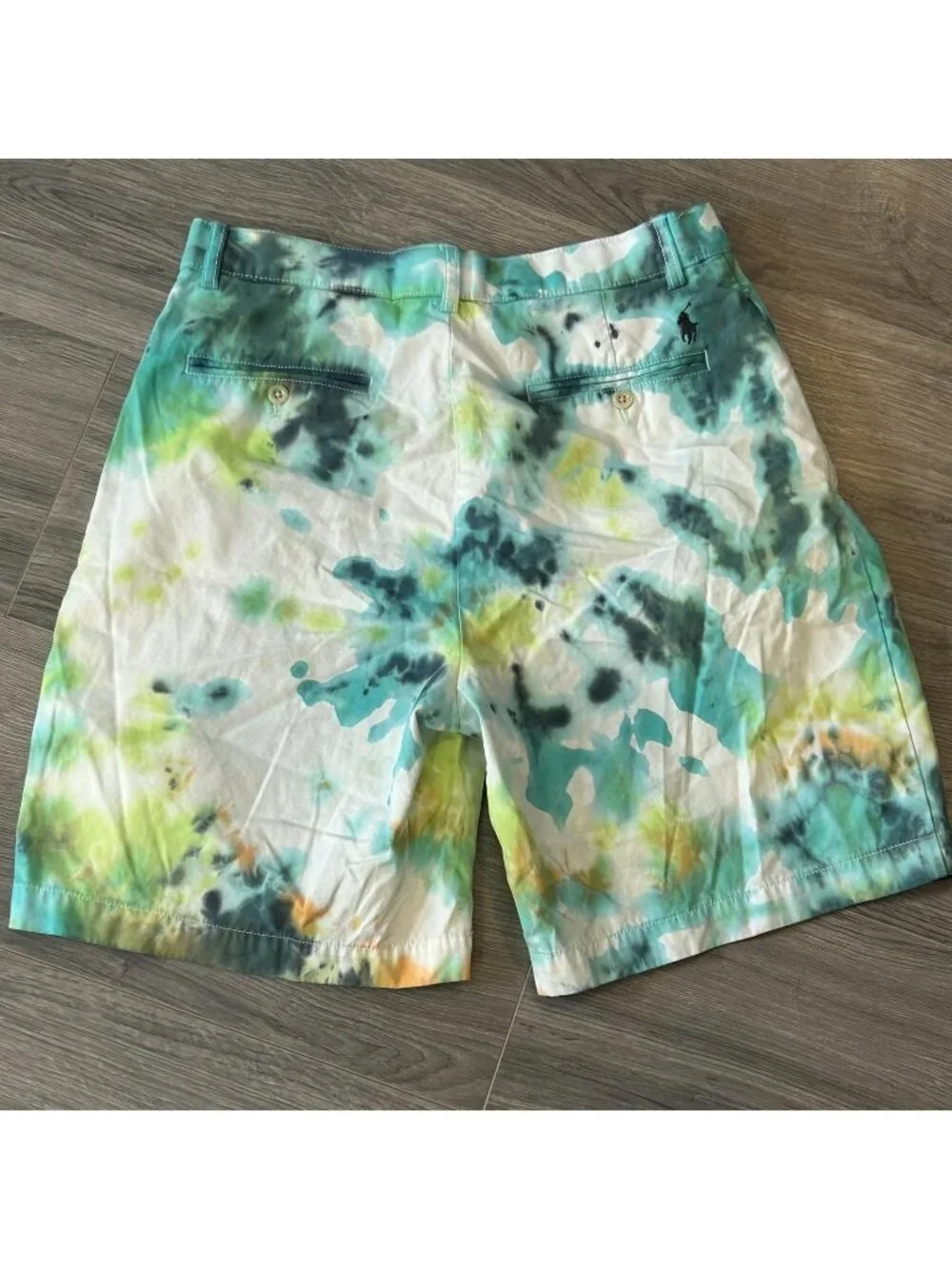 Polo Ralph Lauren Tyler Shorts Mens 32 Fits 30 Multicolor Tie Dye Chino Pony 8.5